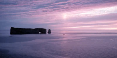 Rocher Percé ao largo da costa do Québec em 1962